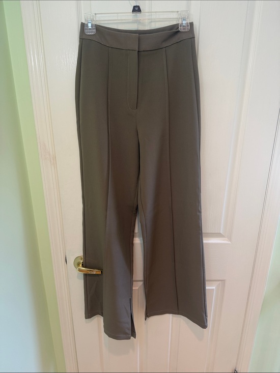 Nasty Gal Pants - Nasty Gal Olive Wide-Leg Pull-On Trousers